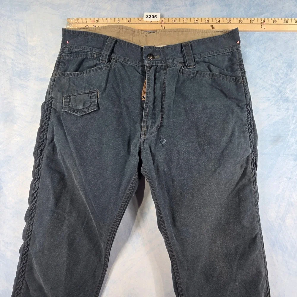 Diesel Mens Ruched Side Seam Cotton Trousers Pants Faded Black Size 29 - Picture 4 of 9